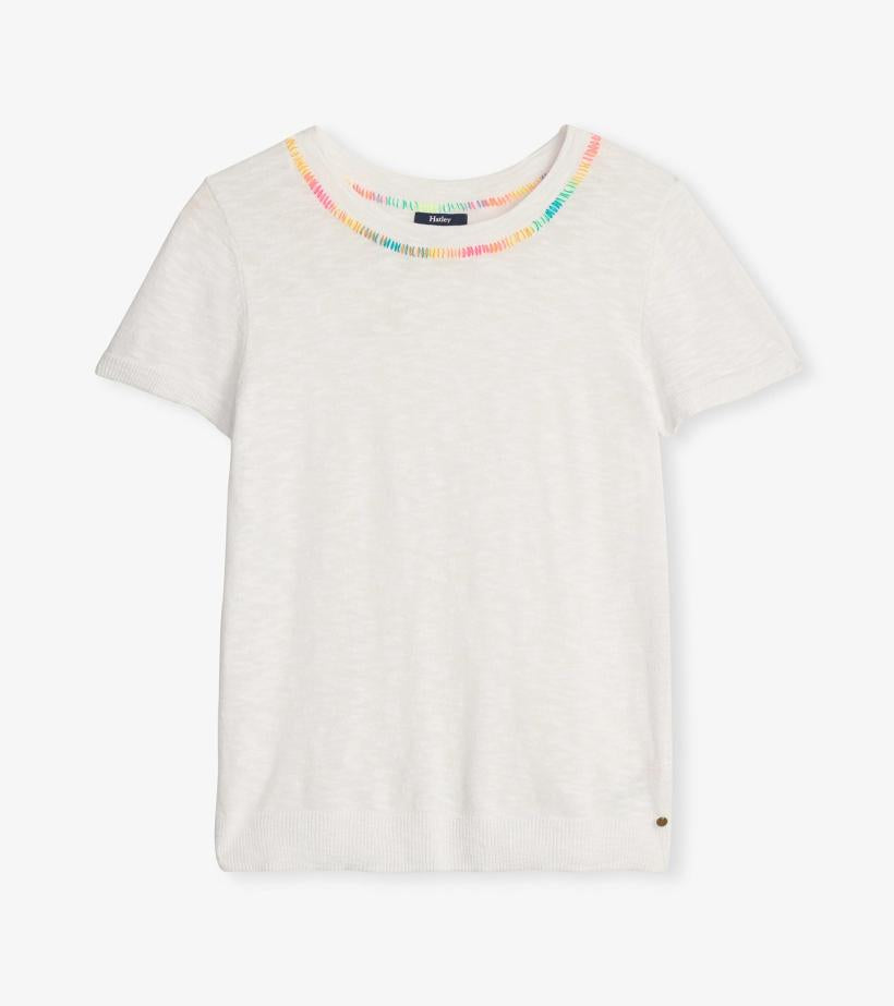 Women Simone Knit Tee - White | Hatley Tops