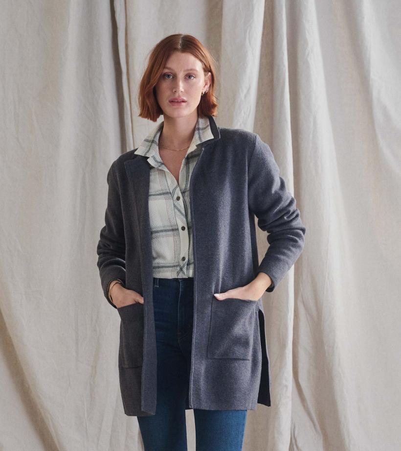 Women Sweater Blazer - Charcoal Grey | Hatley Sweaters