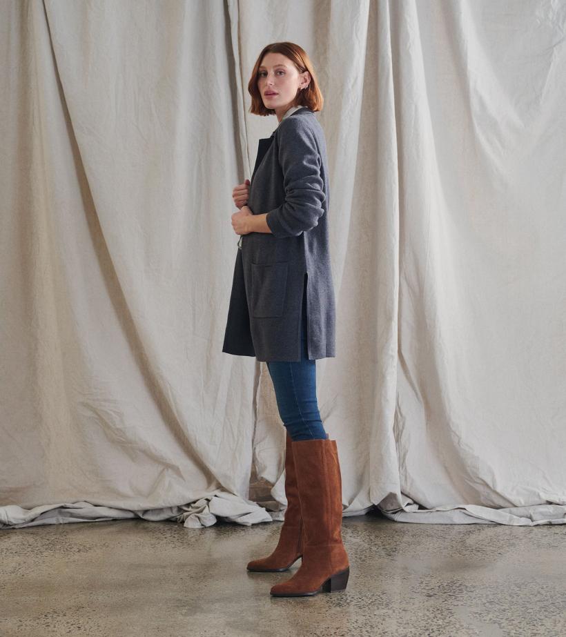 Women Sweater Blazer - Charcoal Grey | Hatley Sweaters