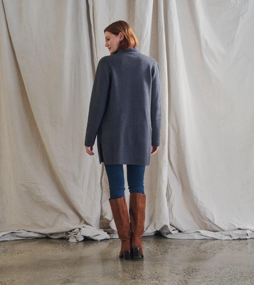 Women Sweater Blazer - Charcoal Grey | Hatley Sweaters