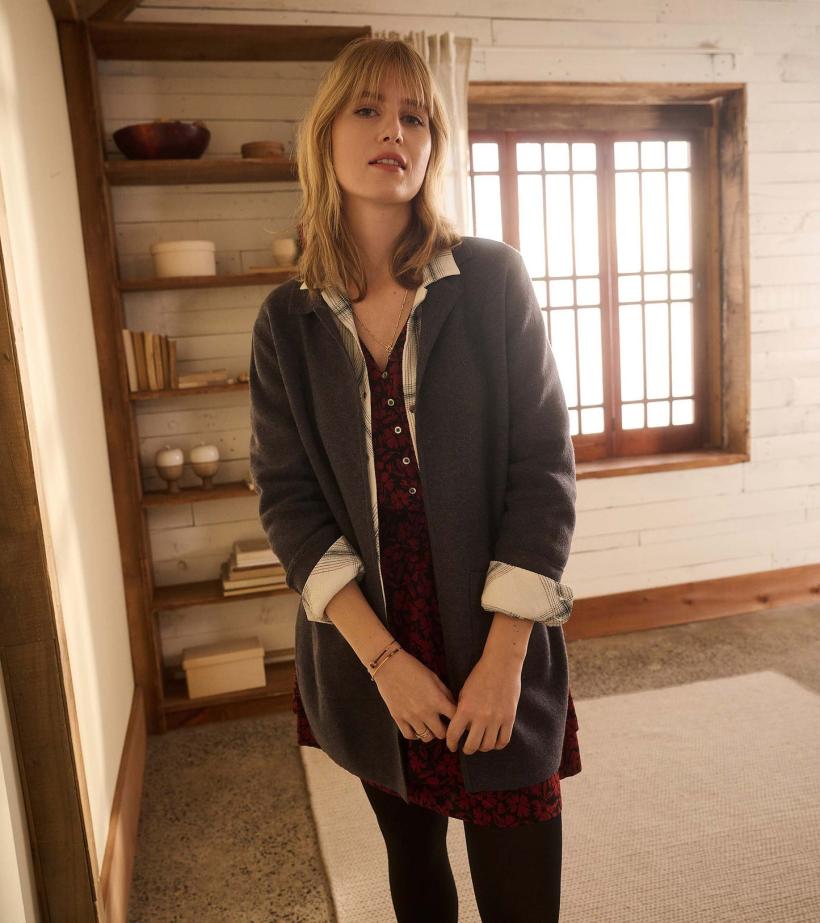 Women Sweater Blazer - Charcoal Grey | Hatley Sweaters