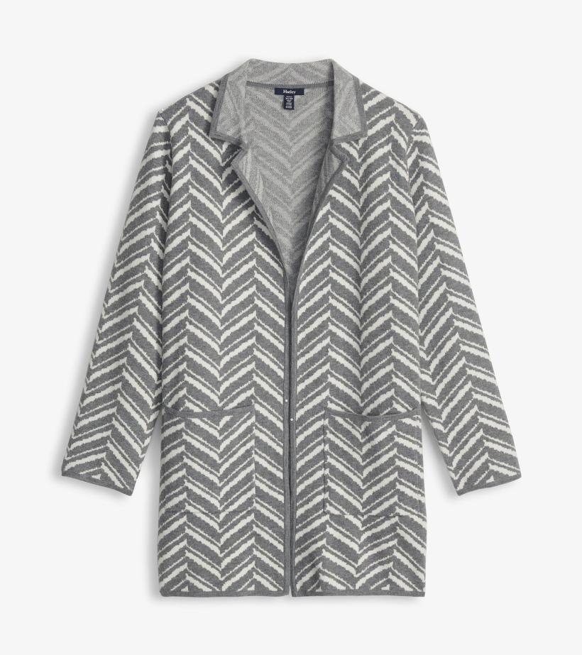 Women Sweater Blazer - Grey Chevron | Hatley Sweaters