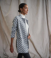 Women Sweater Blazer - Grey Chevron | Hatley Sweaters