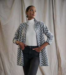 Women Sweater Blazer - Grey Chevron | Hatley Sweaters