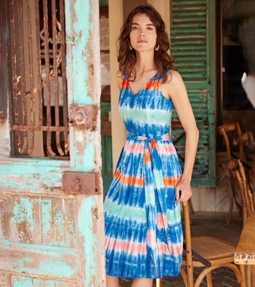 Women Sydney Midi Dress - Cabana Tie Dye | Hatley Dresses