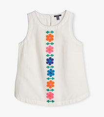 Women Tessa Tank Top - Embroidered Flowers | Hatley Tops