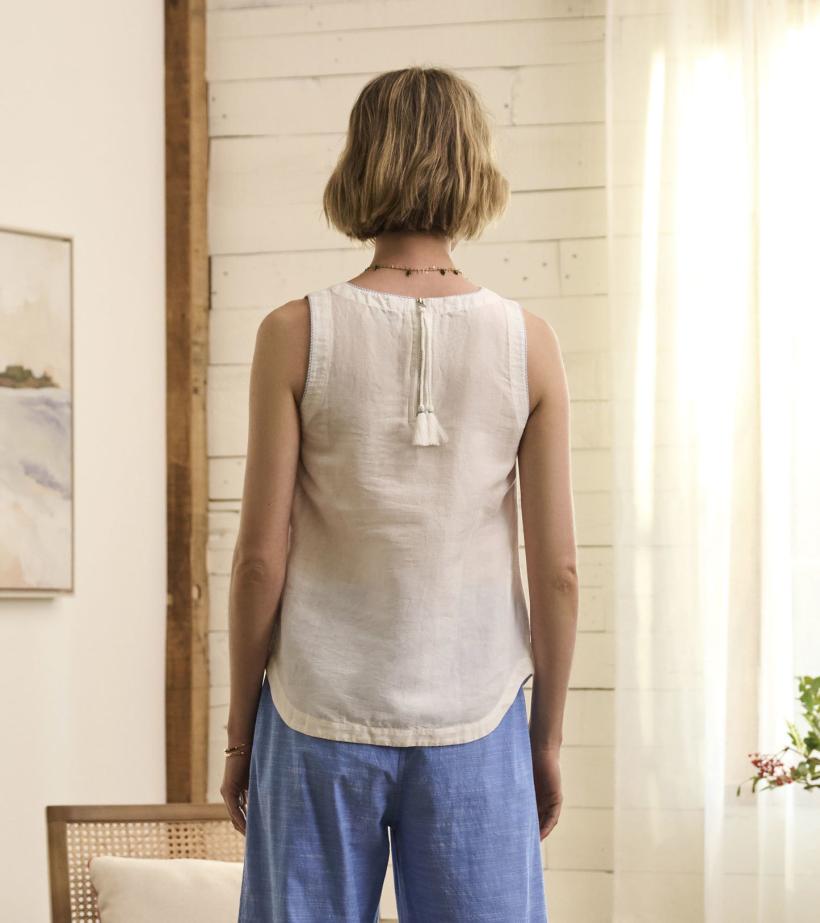 Women Tessa Tank Top - Embroidered Flowers | Hatley Tops