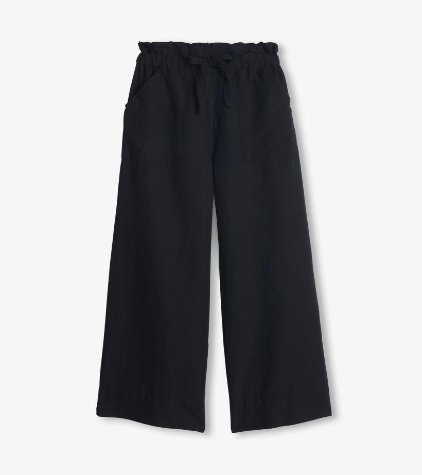 Women Tie Front Pants - Caviar Linen | Hatley Bottoms