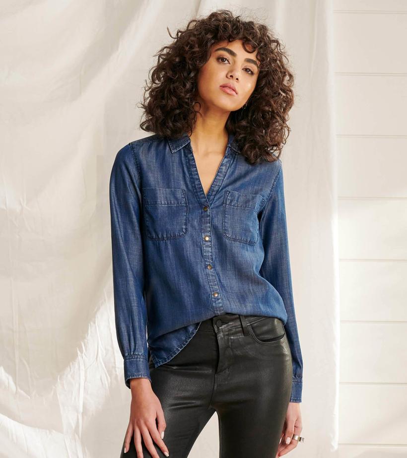 Women Utility Buttondown - Maritime Denim Wash | Hatley Tops