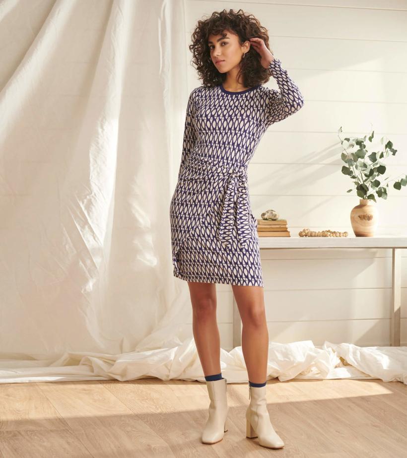 Women Wrap Dress - Geometric Cobblestone | Hatley Dresses