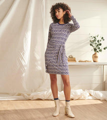 Women Wrap Dress - Geometric Cobblestone | Hatley Dresses