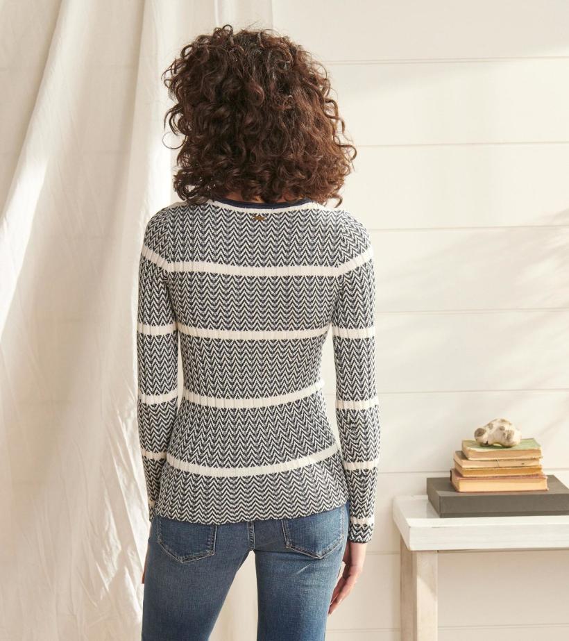Women Zig Zag Sweater - Maritime | Hatley Tops